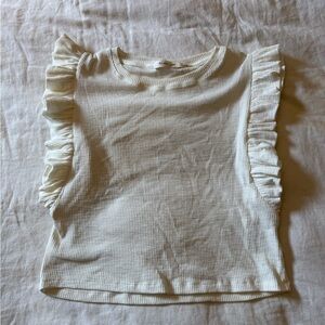 Mustard Seed Ribbed Crewneck Tank — Cream